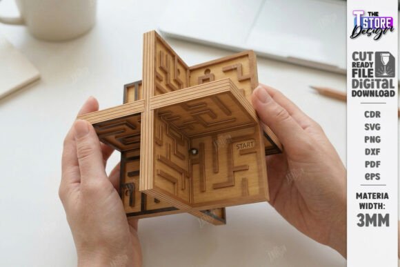 3D Labyrinth Maze Puzzle Laser Cut CNC: Creative Woodworking Made Simple