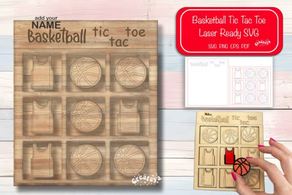 Basketball Tic Tac Toe Laser Cut SVG 3D – A Versatile Design for Laser Enthusiasts