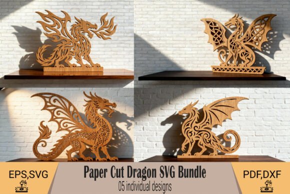 Dragon Papercut Laser SVG: Bringing Mythical Creatures to Life in Your Workshop