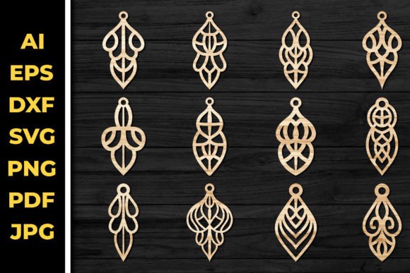 Earrings Jewelry Laser Cut SVG Bundle 69