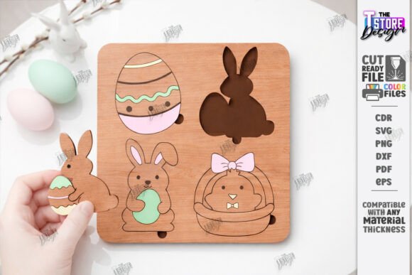 Easter Kids Puzzle Laser Cut SVG Files