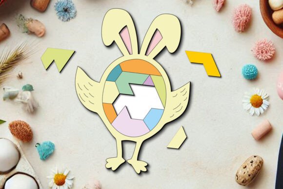 Easter Puzzle Chick Bunny Kid Child Game