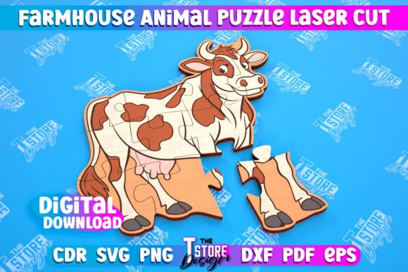 Farmhouse Puzzle Cow Shape Puzzle CNC: A Modern Solution for Laser Cutting Enthusiasts