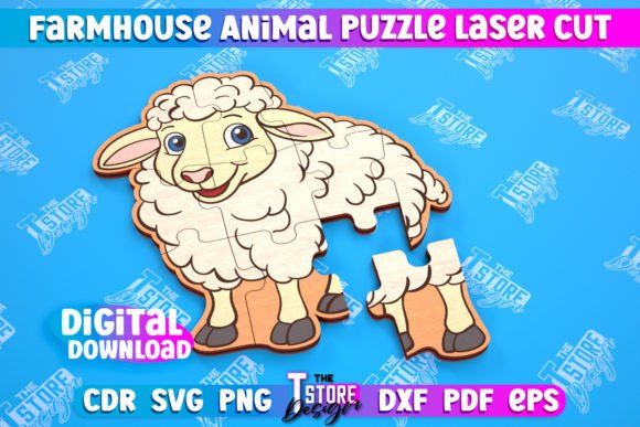 Farmhouse Puzzle Sheep Shape Puzzle – A Versatile Design for Creative Woodworking