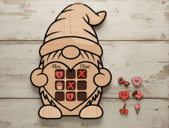 Gnome Tic Tac Toe Laser Cut SVG Guide