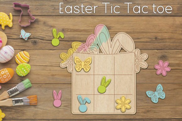 Kids Easter Game Tic Tac Toe Laser Cut