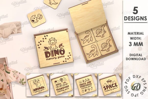 Kids Memory Game Boxes Bundle Laser Cut: A Digital Blueprint for Play