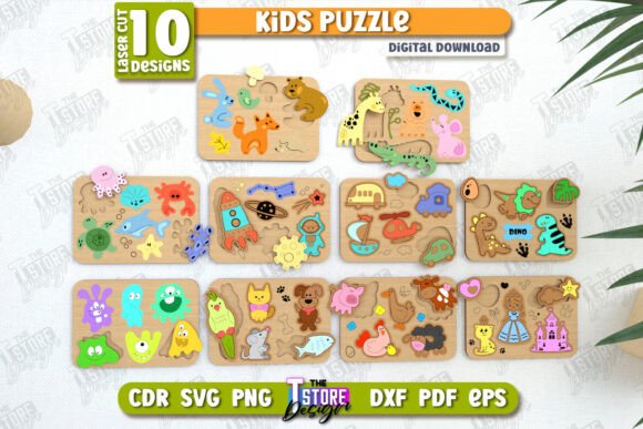 Kids Wooden Puzzle Laser Cut Bundle CNC Evaluation