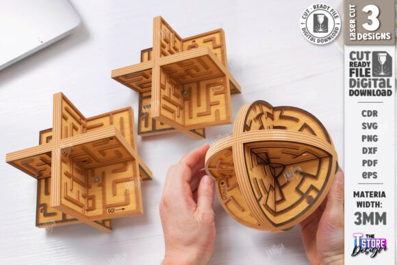 Labyrinth Maze Puzzle Laser Cut Bundle