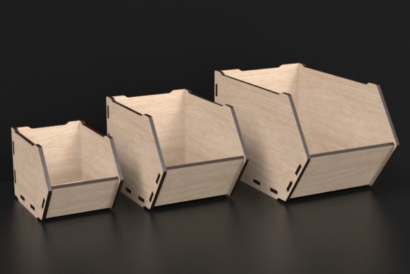 Laser Cut Desk Organizer Storage Bin Svg