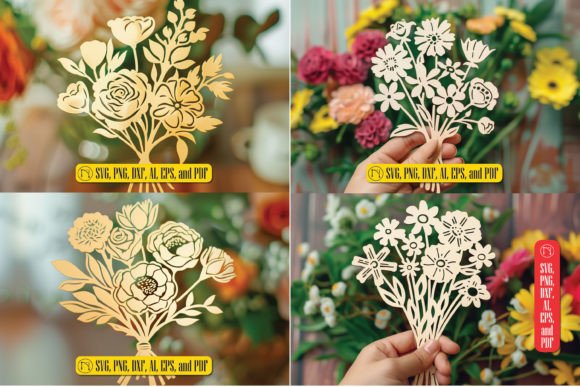Laser Cut Flower Bouquet SVG Bundle