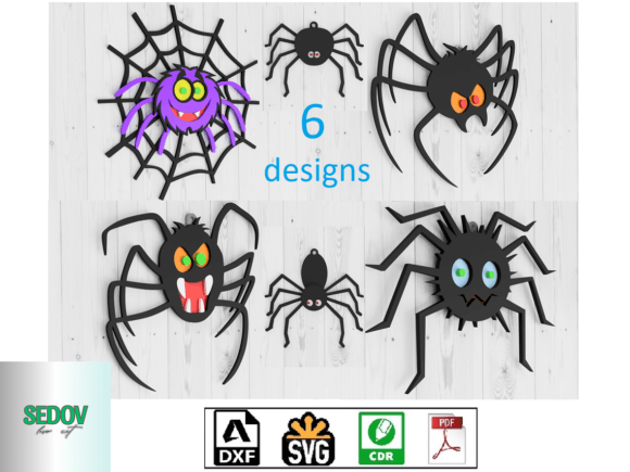 Laser Cut Hanging Spider Door Signs