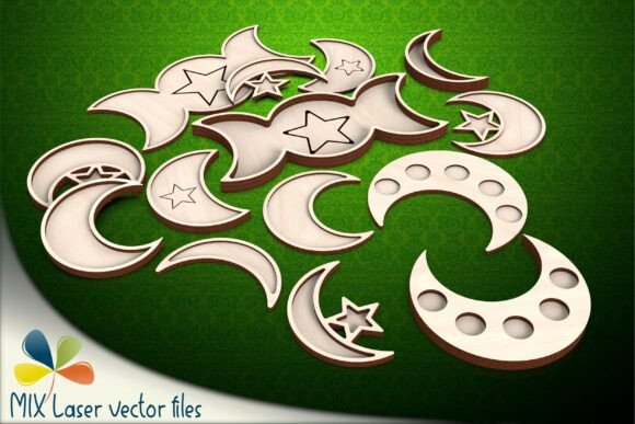 Moon Tray Laser Cut Vector SVG Files