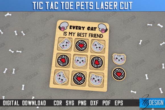 Tic Tac Toe Noughts and Crosses Pets: A Creative CNC Resource for Laser Cutting Enthusiasts