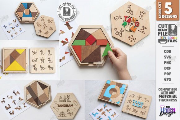 Unlocking Creativity with the Geometric Tangram Puzzle Laser Cut Set